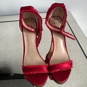 Mix No 9 Chic Red Fringe Heels